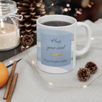 "Hug You Soul" Sky Blue Ceramic Mug