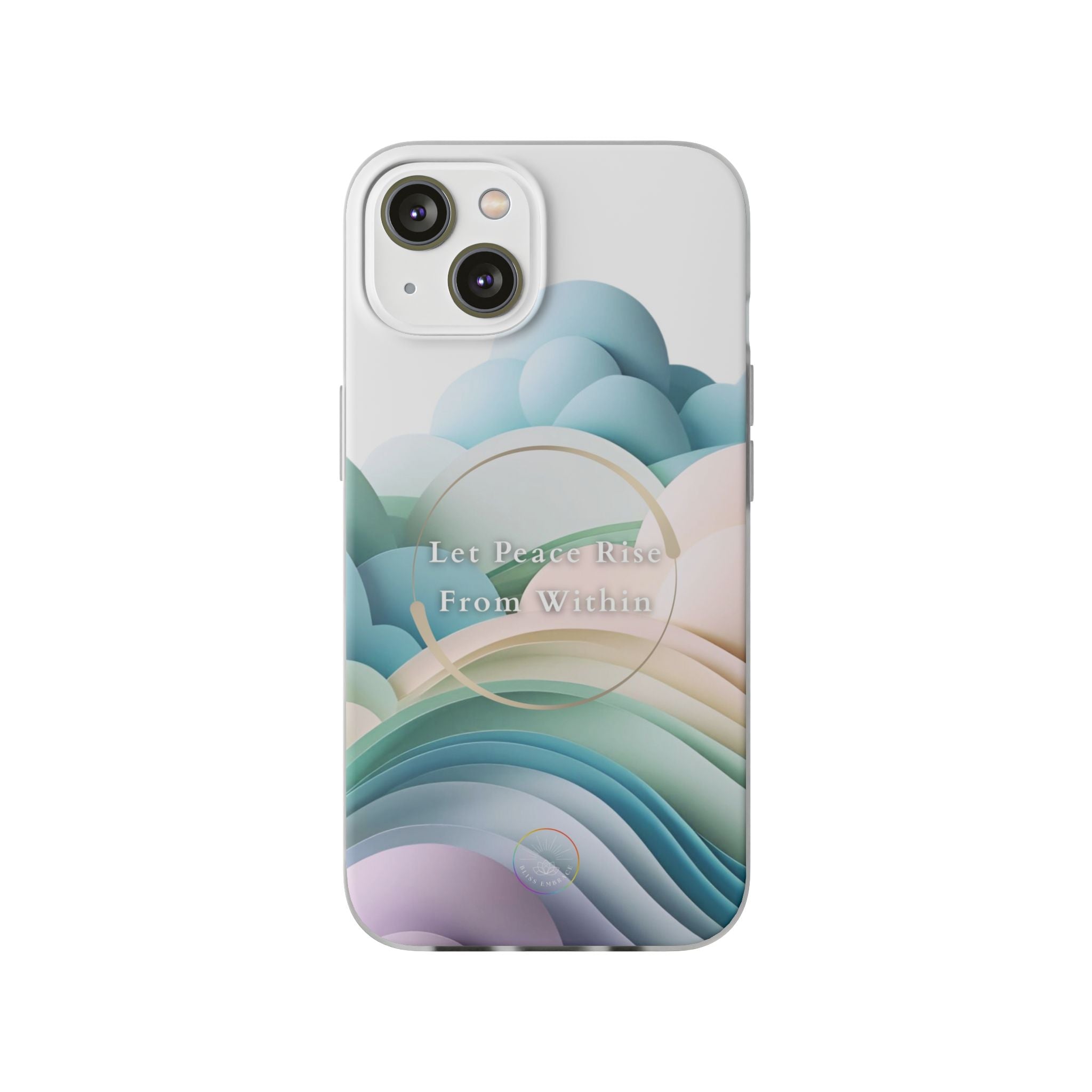 Inspirational Clear Phone Case – Let Peace Rise from Within