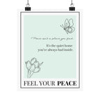 "Feel Your Peace" – Mint Green Inspirational Poster