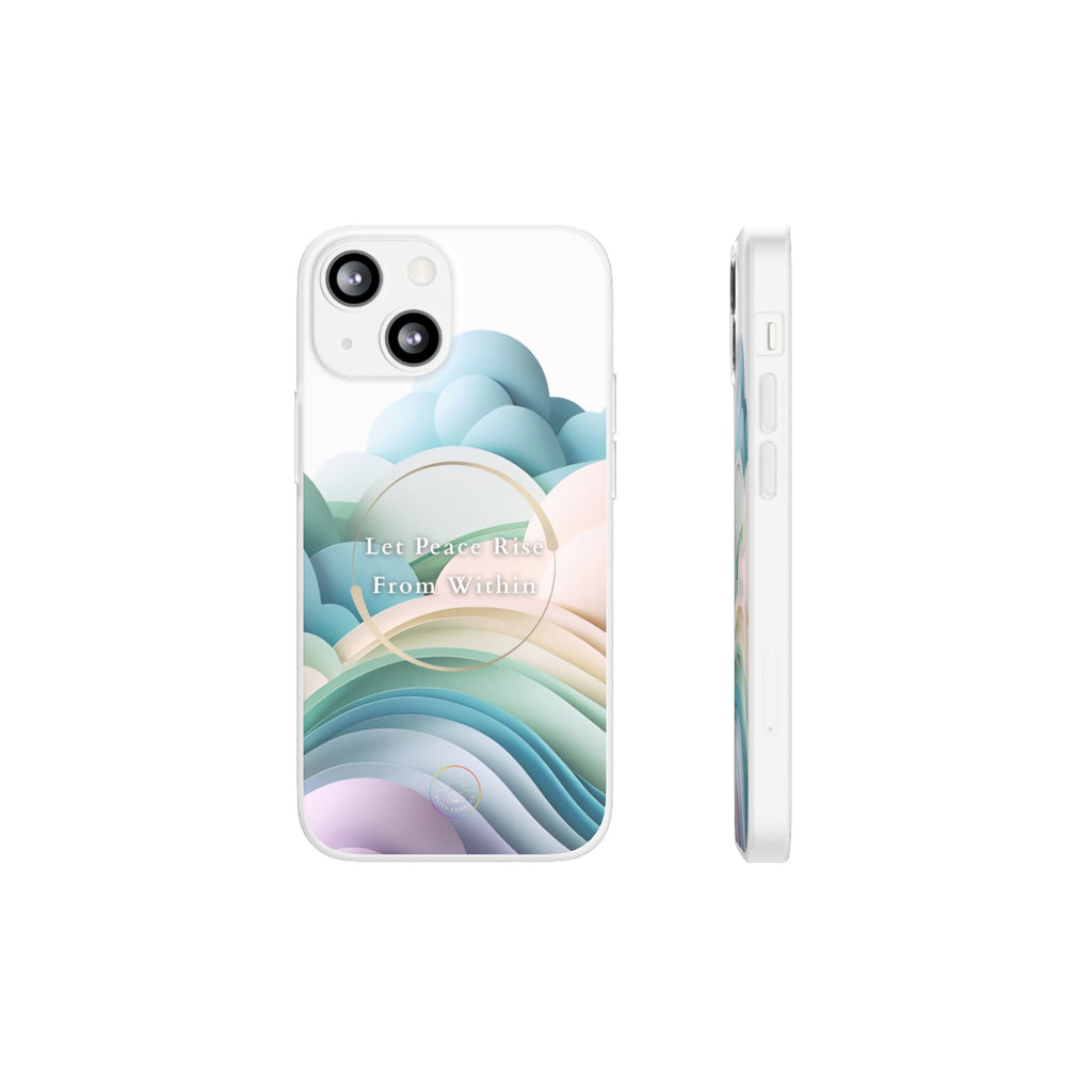 Inspirational Clear Phone Case – Let Peace Rise from Within