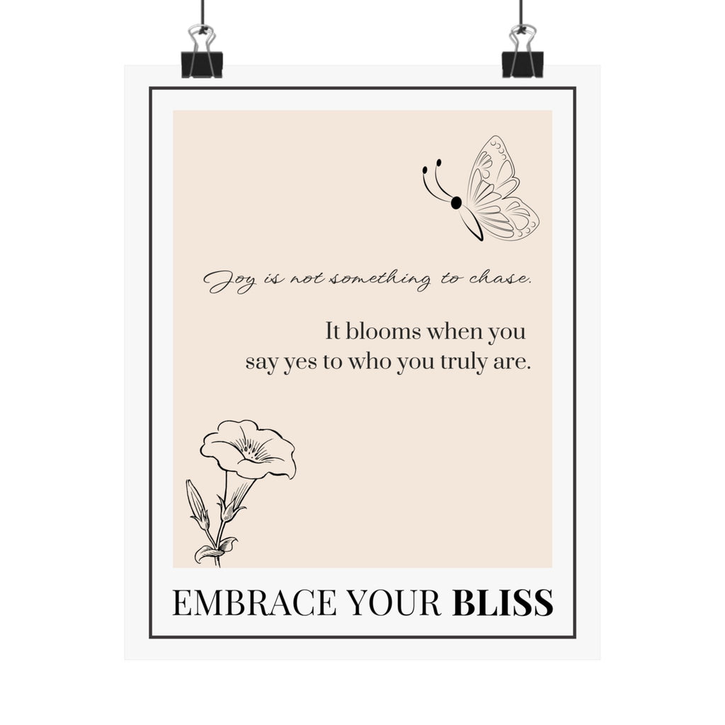"Embrace Your Bliss" – Beige Motivational Poster