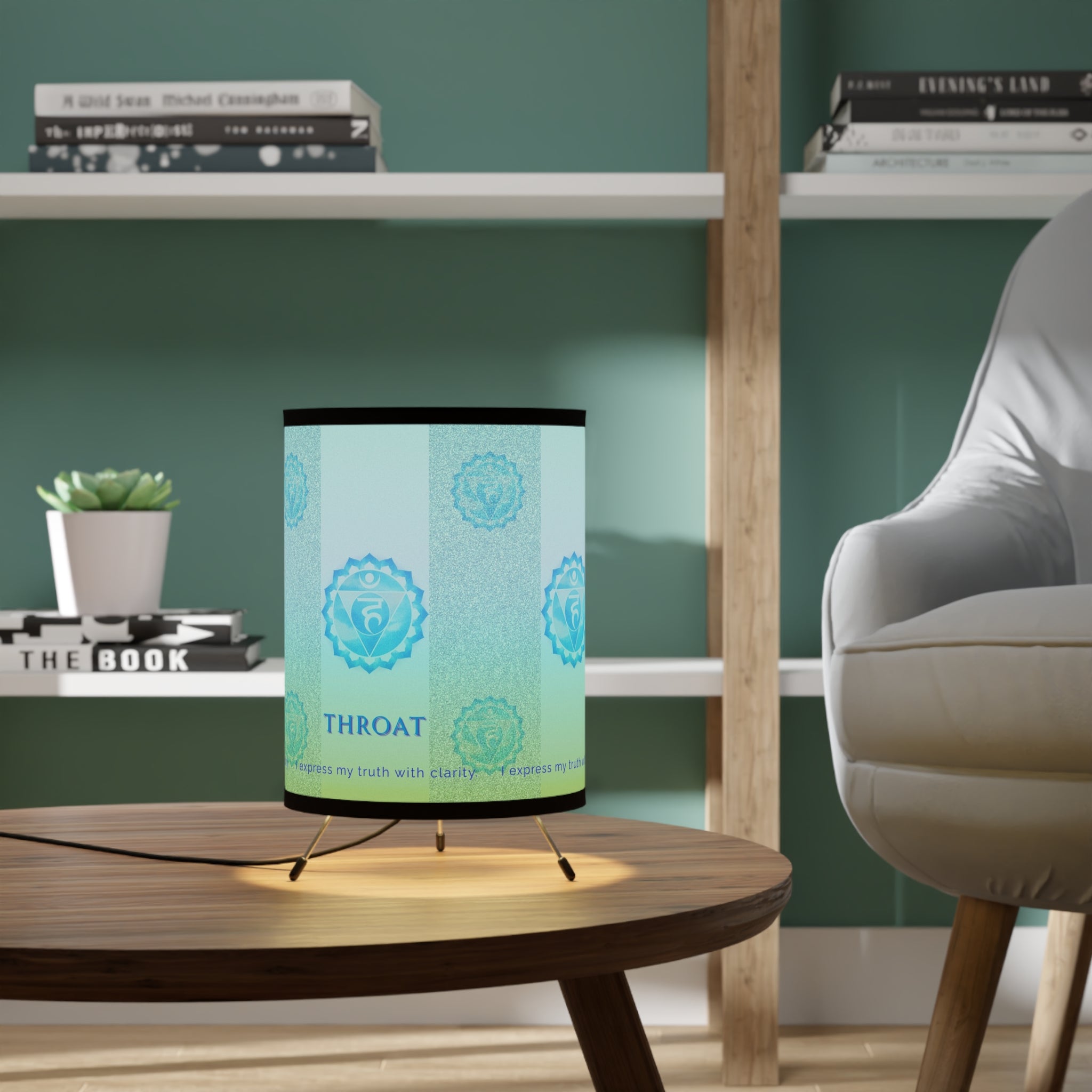 Throat Chakra Tripod Lamp – Clear Expression