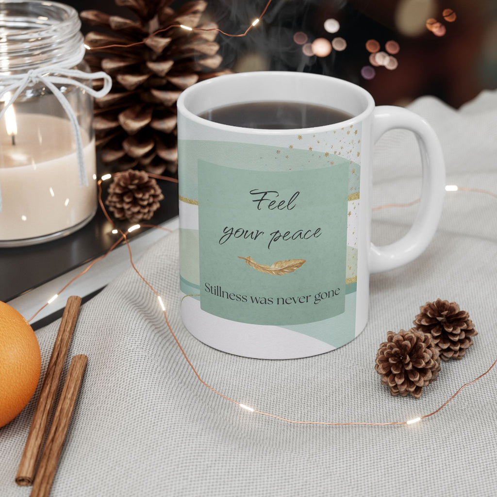 "Feel Your Peace" Mint Ceramic Mug