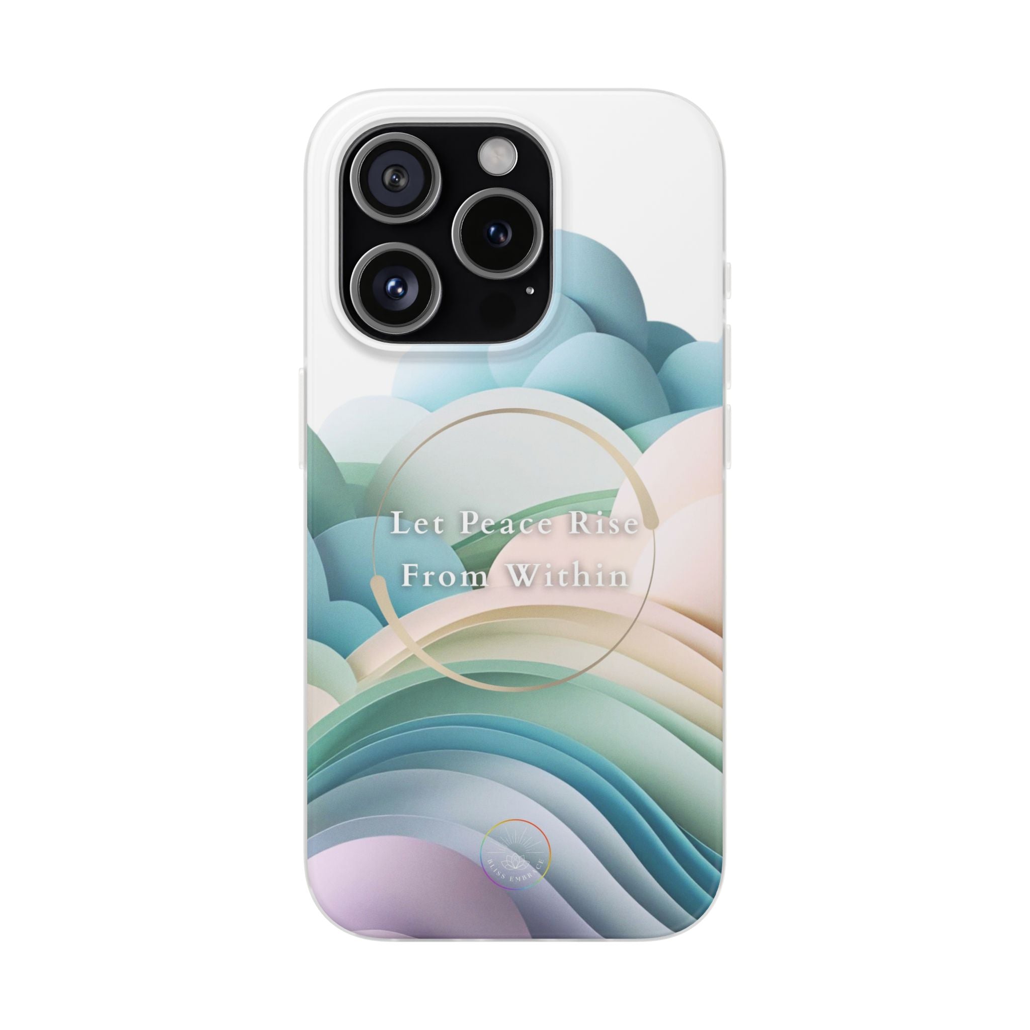 Inspirational Clear Phone Case – Let Peace Rise from Within