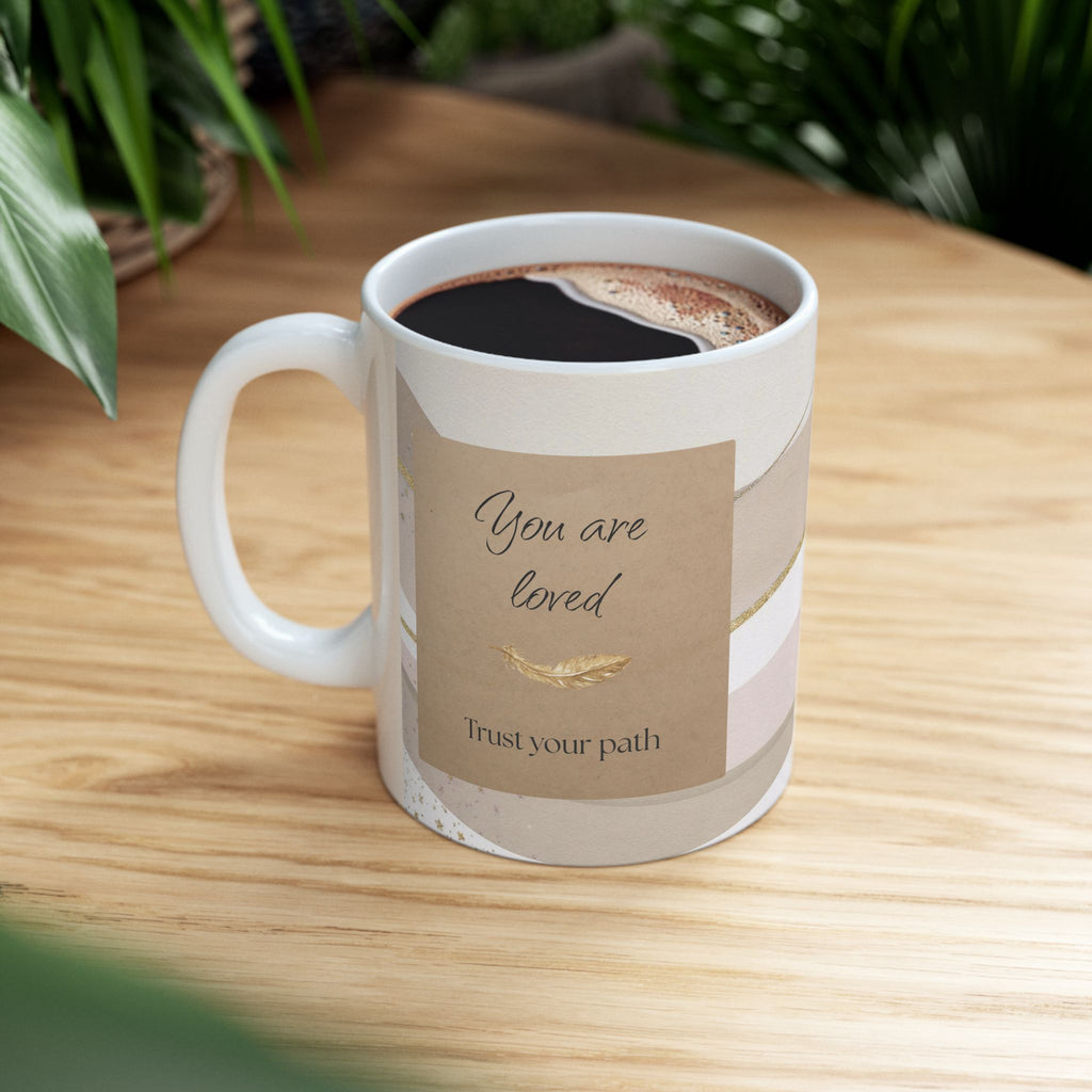 "Embrace Your Bliss" Beige Ceramic Mug