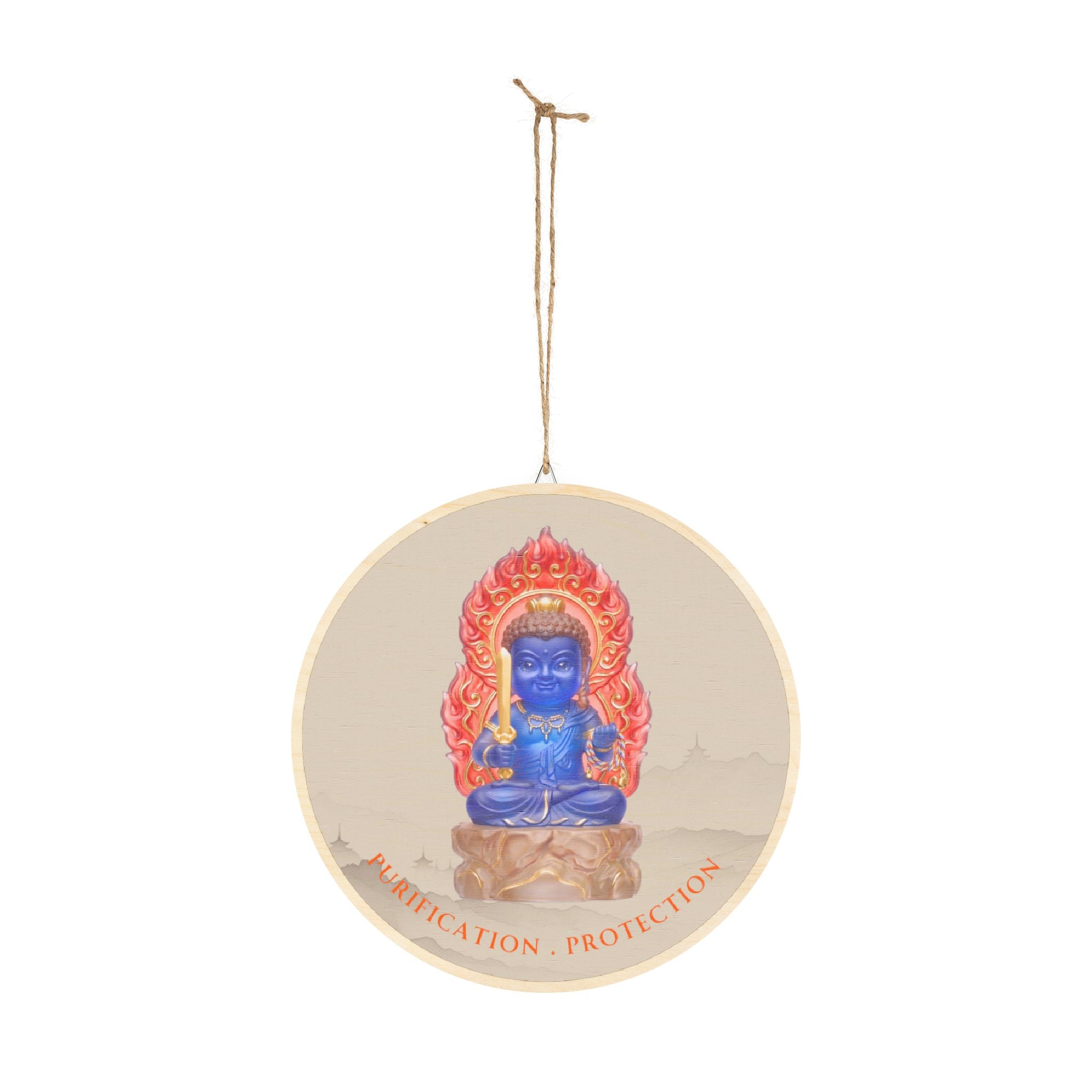 Fudo Myoo (Acalanatha) Mystic Amulet Wood Sign