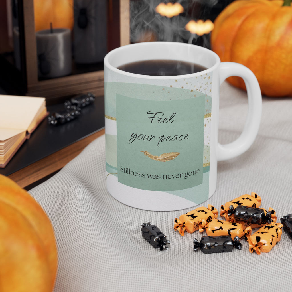 "Feel Your Peace" Mint Ceramic Mug
