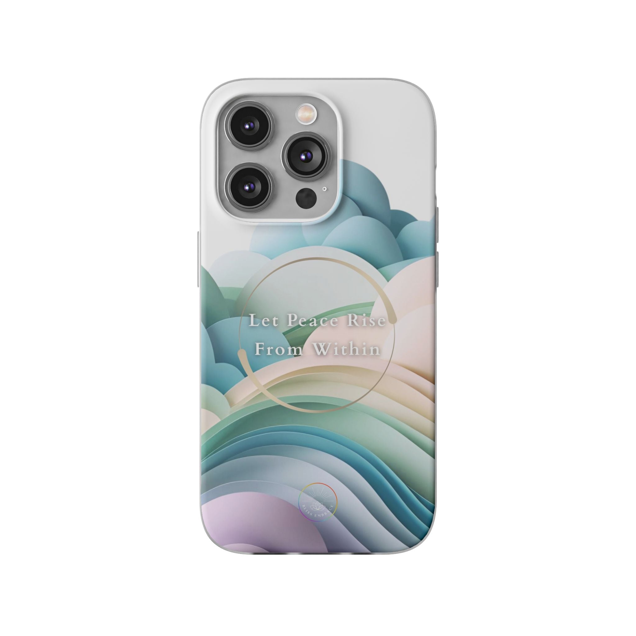 Inspirational Clear Phone Case – Let Peace Rise from Within
