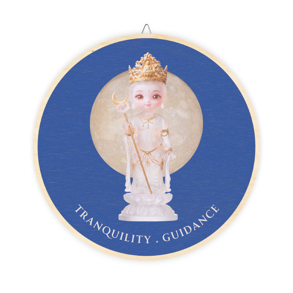 Gekko Bosatsu (Candraprabha) Mystic Amulet Wood Sign