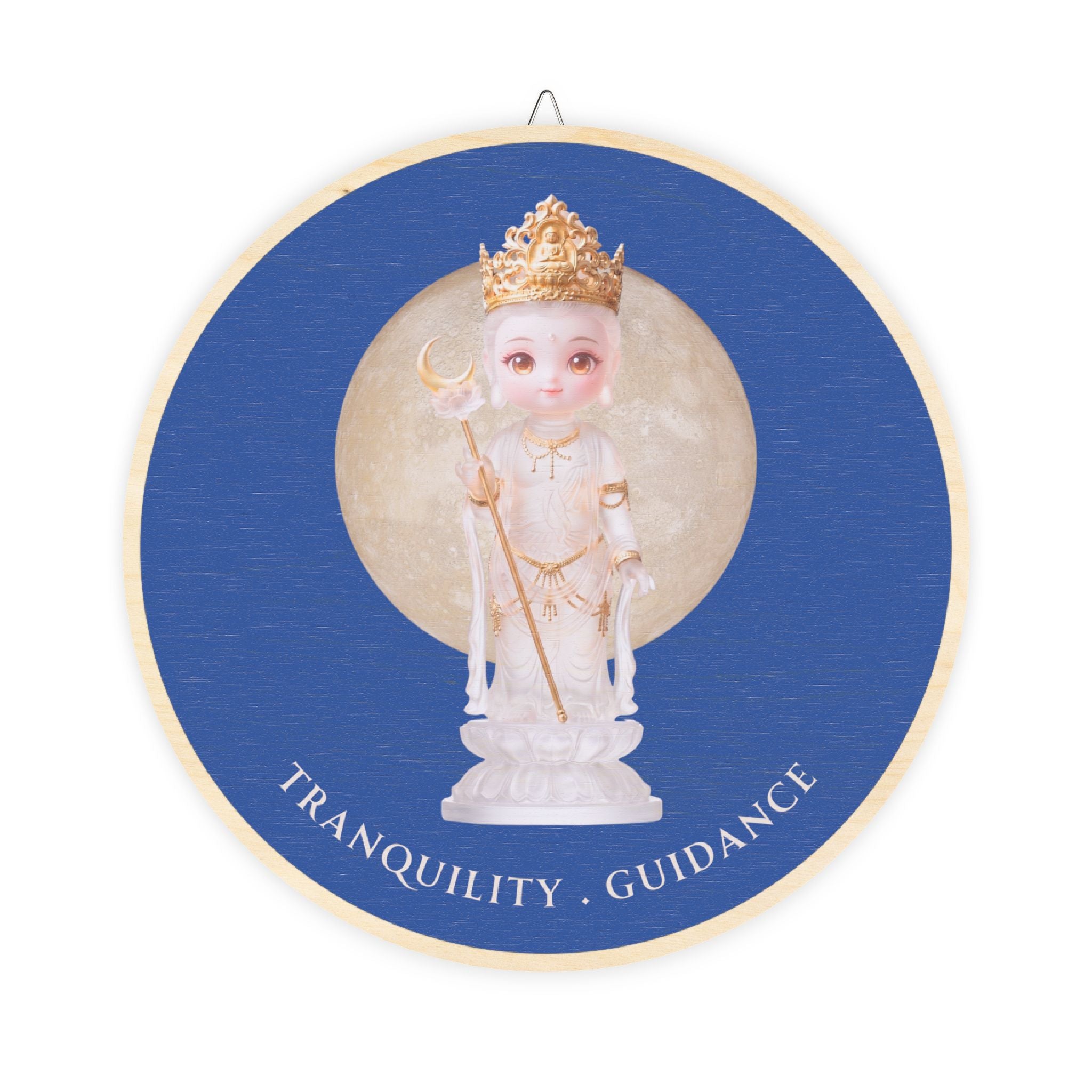 Gekko Bosatsu (Candraprabha) Mystic Amulet Wood Sign