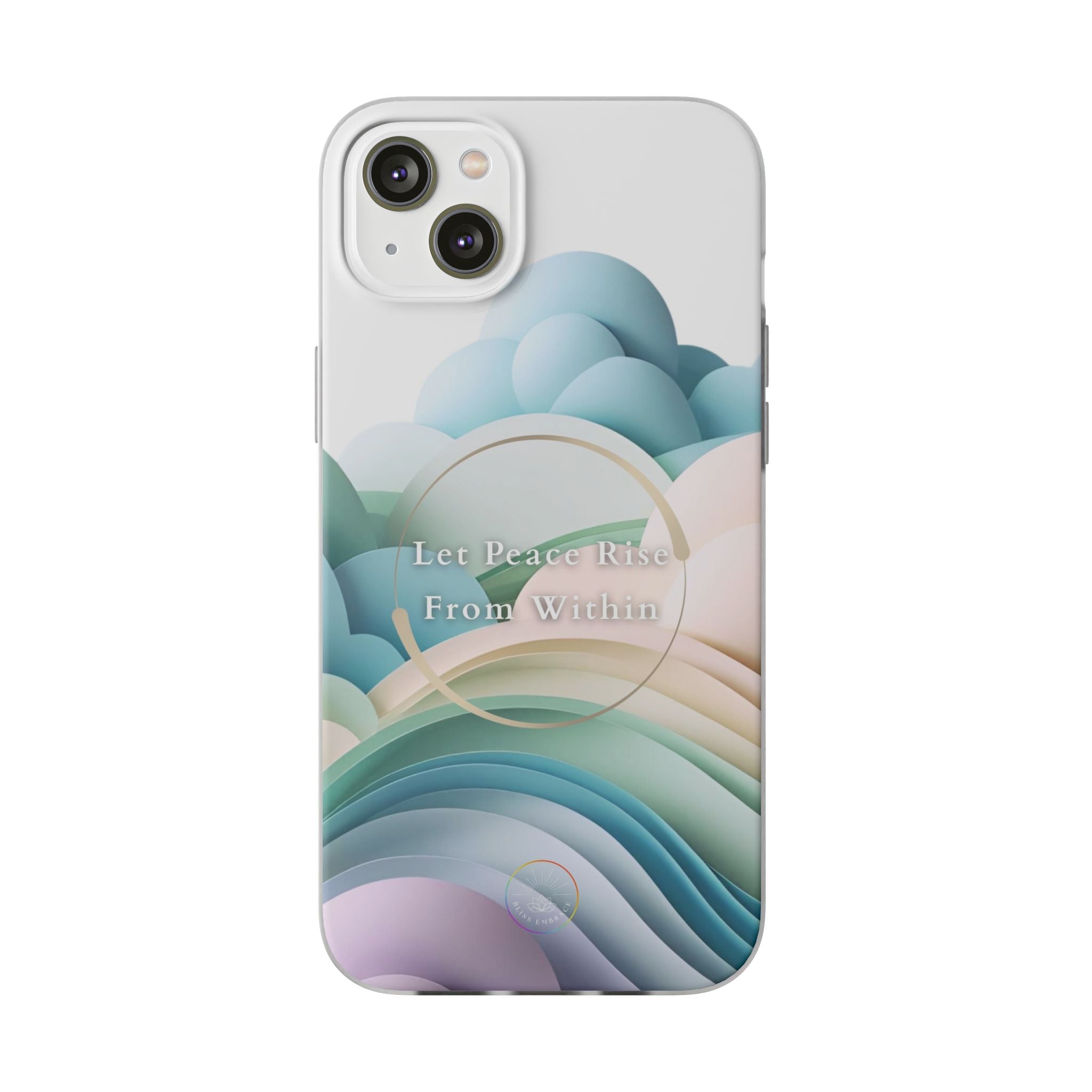 Inspirational Clear Phone Case – Let Peace Rise from Within