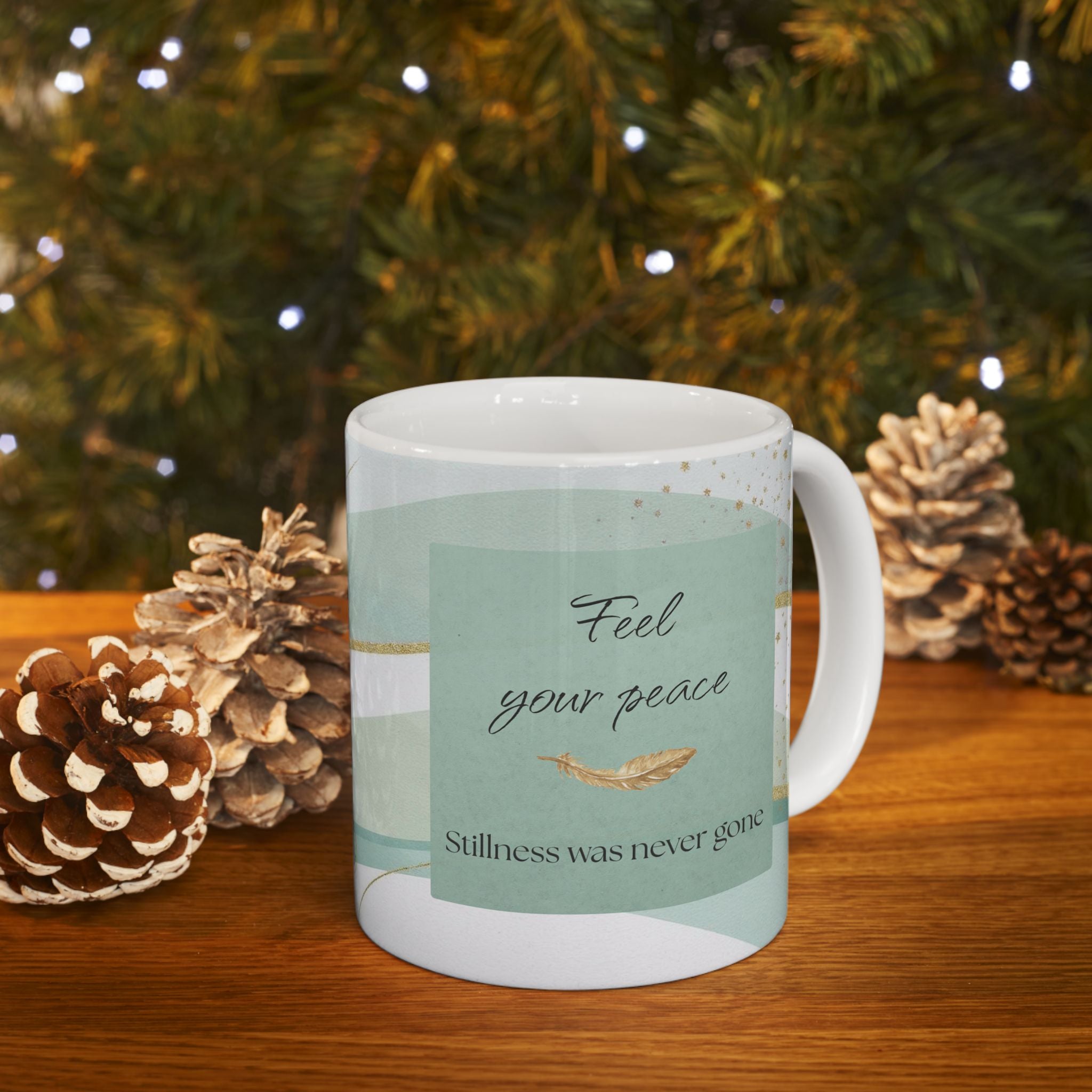 "Feel Your Peace" Mint Ceramic Mug