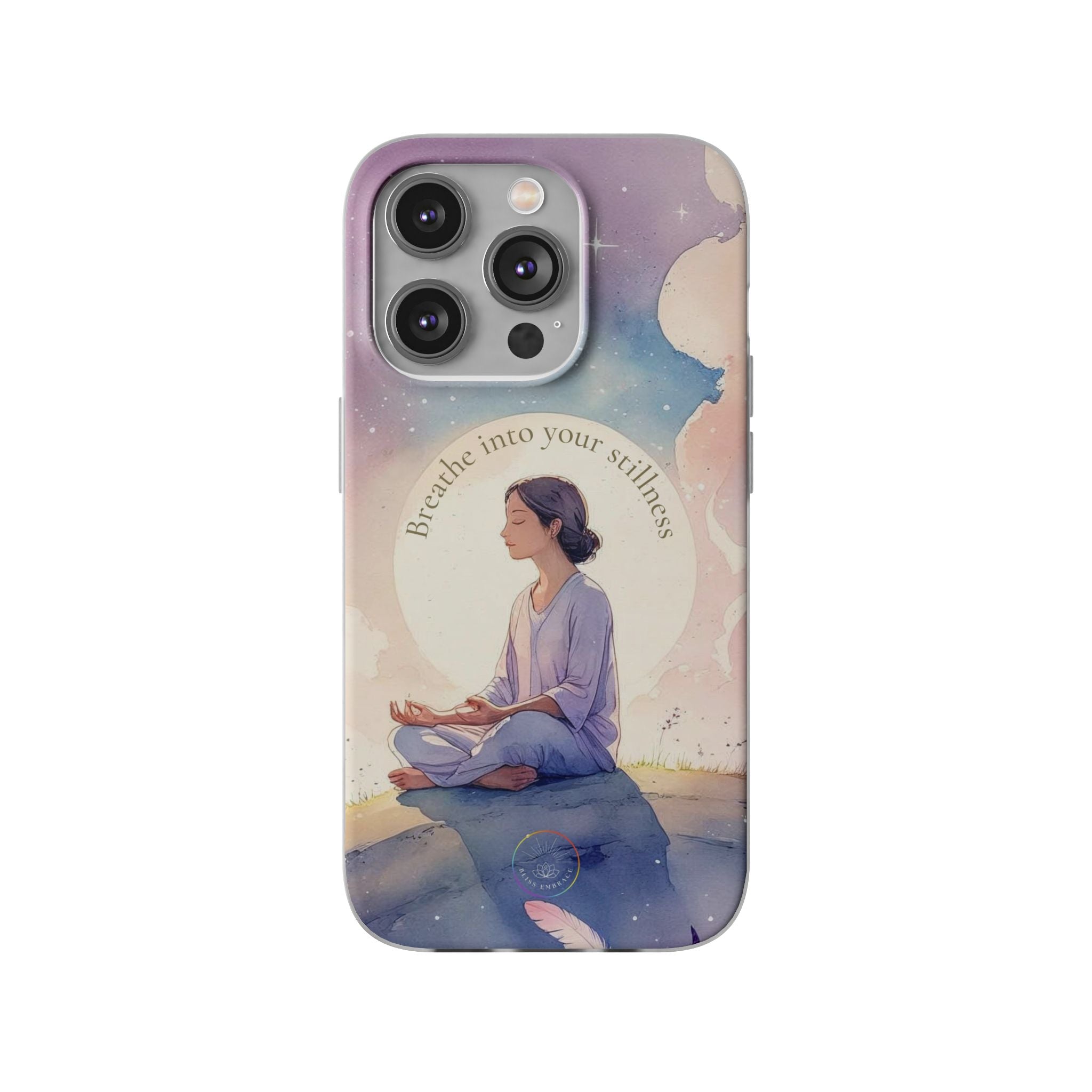 Inspirational Clear Phone Case – Breathe into Your Stillness