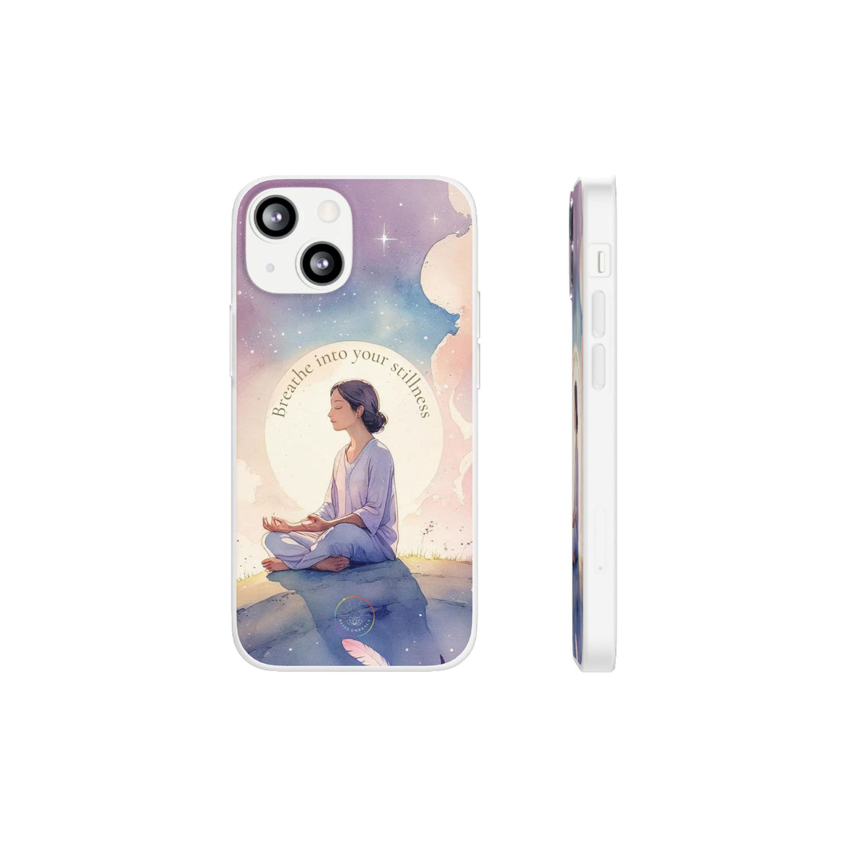 Inspirational Clear Phone Case – Breathe into Your Stillness